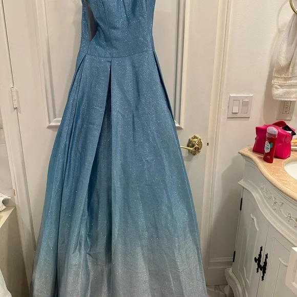 NWT Jovani Sparkling Blue Ballgown Dress - Picture 2 of 4